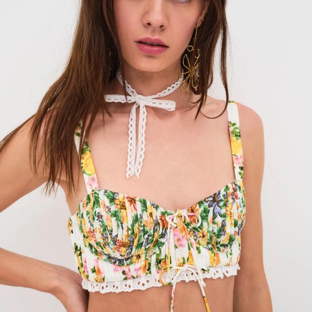 for love & lemons Rosalyn crop top xxs